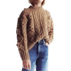 Zara Cable Knit Sweater - Brown